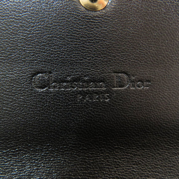 Christian Dior Logo Metal Fittings Chain Long Wallet Coin Purse Leather - Picture 7 of 10